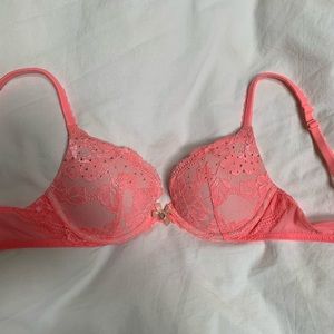 Victoria’s Secret Neon pink lace push up bra